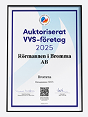 Rörmannen auktoriserat intyg 2025